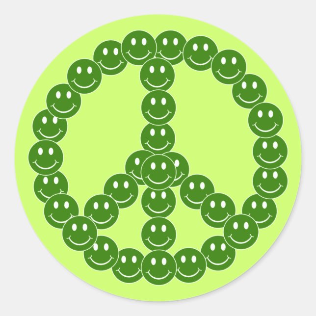 Sticker Rond Joyeux visage paix (Devant)