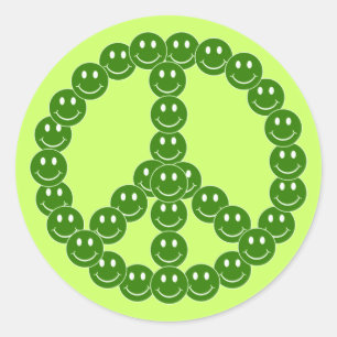 Sticker Rond Joyeux visage paix
