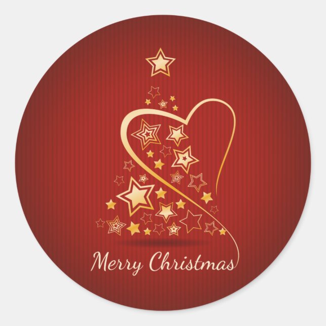 Sticker Rond Joyeux voeux de Noël avec des ornements dorés (Devant)