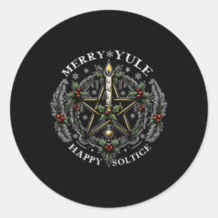 Sticker Rond Joyeux Yule &amp ; Joyeux solstice