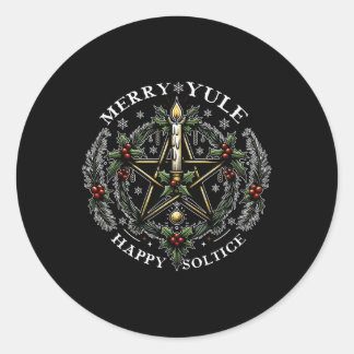 Sticker Rond Joyeux Yule & ; Joyeux solstice