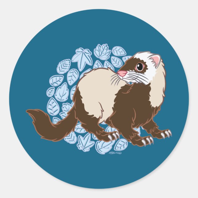 Sticker Rond Joyful Ferret (Devant)