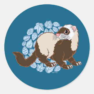 Sticker Rond Joyful Ferret
