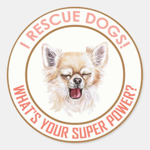 STICKER ROND J'SECOURT LES CHIENS !