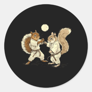 Sticker Rond Judo Écureuil Kickboxing MMA Arts Martiaux Judo