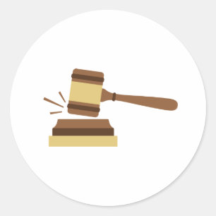 Sticker Rond Juge Gavel