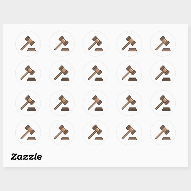 Sticker Rond Juge marteau (Feuille)