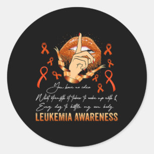 Sticker Rond Juge Me Leukemia Sensibilisation Guerrier Orange R