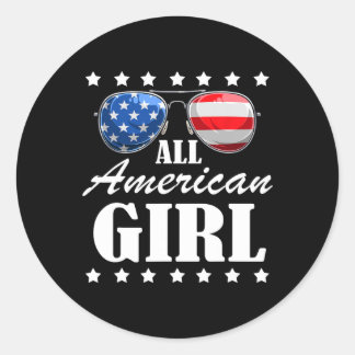 Sticker Rond Juillet Amérique Fête de l'Indépendance Patriote U