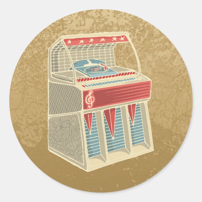 Sticker Rond Juke-box (Devant)