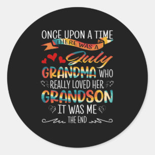 Sticker Rond Julia Who Really Loved Her Grandsons