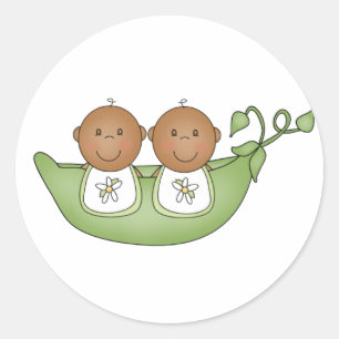 Sticker Rond Jumeaux afro-américains en pois