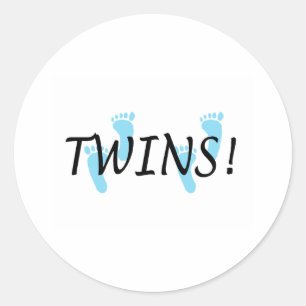 Sticker Rond Jumeaux (Empreintes bleues)
