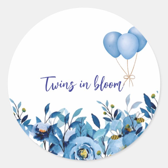Sticker Rond Jumeaux en fleurs (Devant)