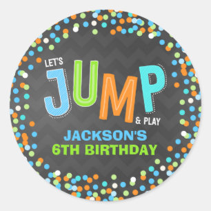 Sticker Rond Jump Trampoline Anniversaire Fête Fournitures Fav