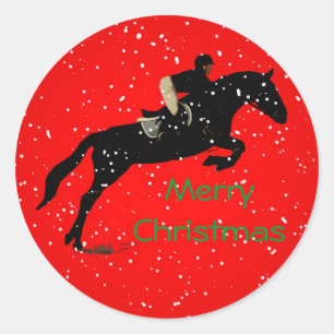 Sticker Rond Jumpin équestre Grand Noël