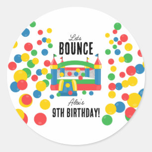 Sticker Rond Jumping Bouncy Castle Kids Bounce Anniversaire