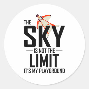 Sticker Rond Jumping en combinaison ailée Base Jumping Skydivin
