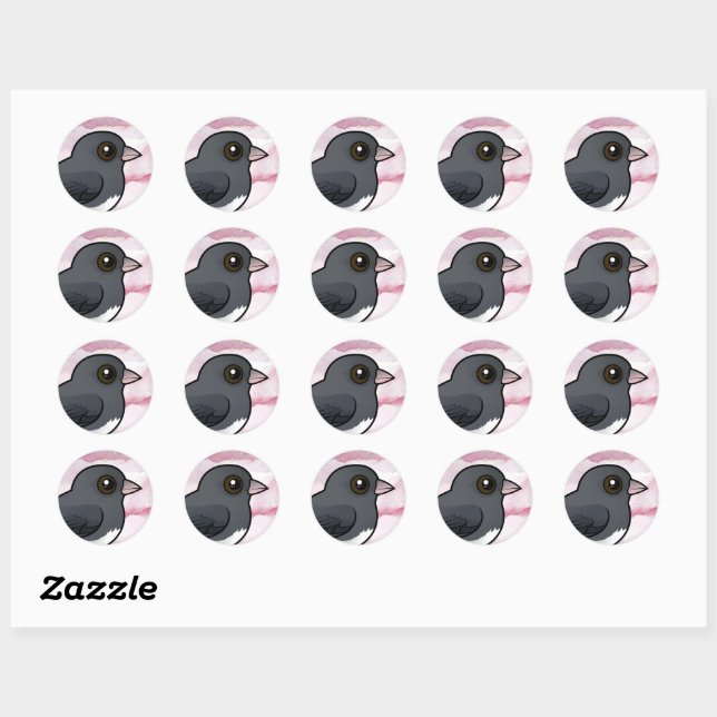 Sticker Rond Junco aux yeux foncés (couleur ardoise) (Feuille)