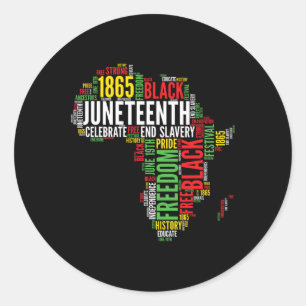 Sticker Rond Junetdix Afrique Carte Word Art Shirt Black Pride
