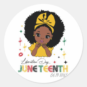 Sticker Rond JunetDix Fille Afro Femme Noire
