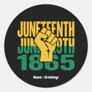 Sticker Rond Juneteenth 1865 19 juin Graphique De liberté
