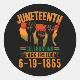 Sticker Rond Juneteenth célébrant la liberté noire 186 Africain