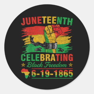Sticker Rond Junetten briser chaque chaîne Black Men Women Bo