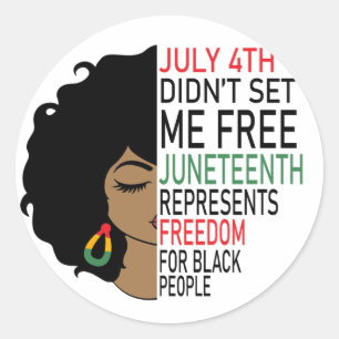 Sticker Rond Junetten Femme noire Afro