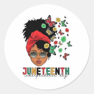 Sticker Rond Junetten Histoire Liberté Papillon Melanie Black