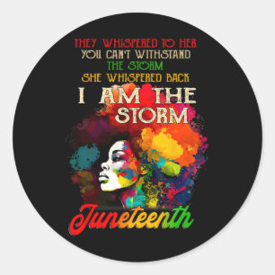 Sticker Rond Junetten Je Suis La Tempête Black Women Historien