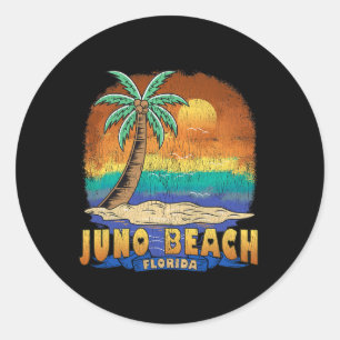 Sticker Rond Juno Beach Floride Vintage Souvenir dénudé