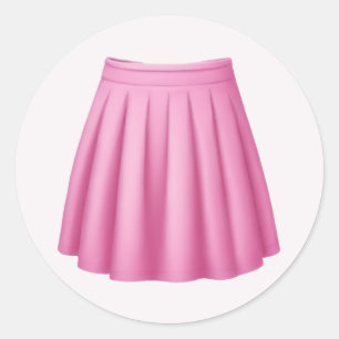 Sticker Rond Jupe rose mignonne Emoji Art