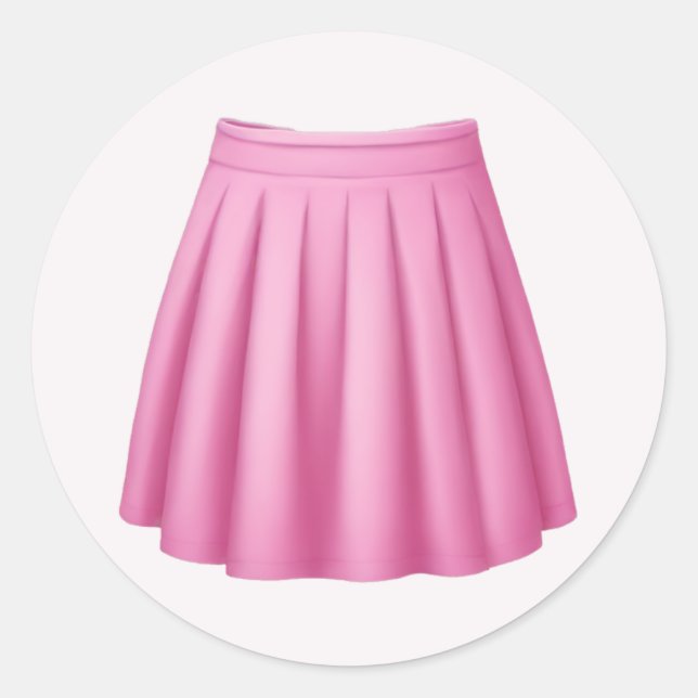 Sticker Rond Jupe rose mignonne Emoji Art (Devant)