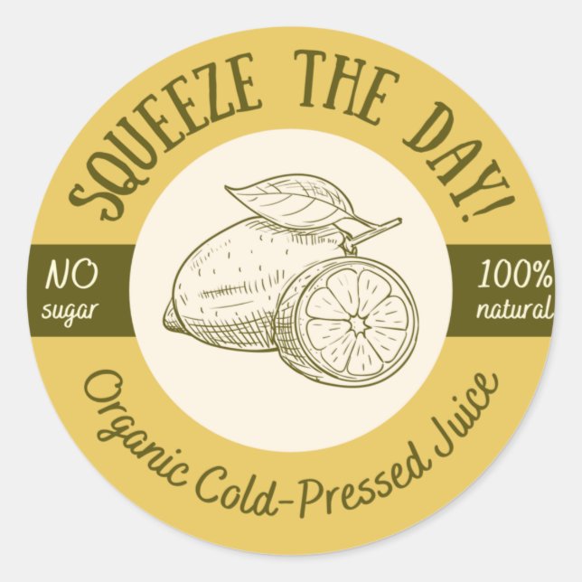 Sticker Rond Jus bio (Devant)