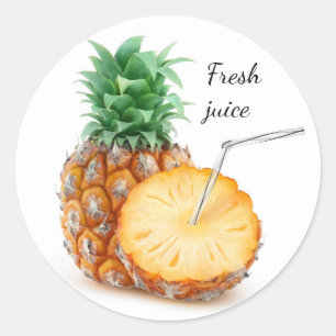 Sticker Rond Jus d'ananas