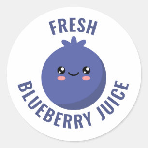 Sticker Rond Jus de bleuets frais