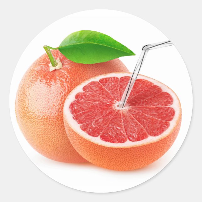 Sticker Rond Jus de pamplemousse (Devant)