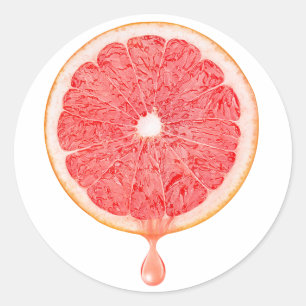 Sticker Rond Jus de pamplemousse rose