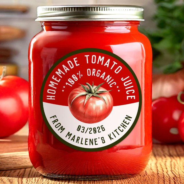Sticker Rond Jus de tomate maison avec deux couleurs (Créateur téléchargé)