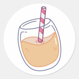Sticker Rond Jus d'orange