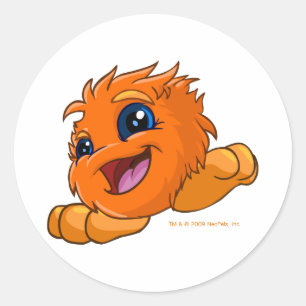 Sticker Rond Jus d'orange heureux