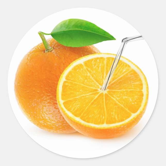 Sticker Rond Jus d'orange naturel (Devant)