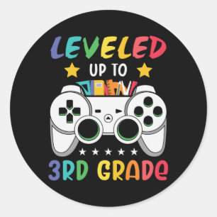 Sticker Rond Jusqu'à 3e année de retour à l'école gamer vid
