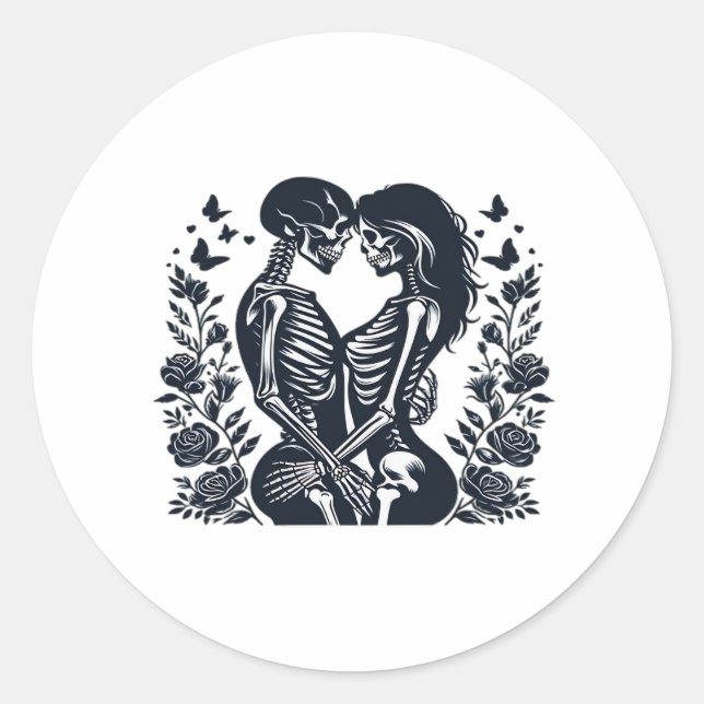 Sticker Rond Jusqu'à ce que la mort nous – Conception gothique  (Devant)