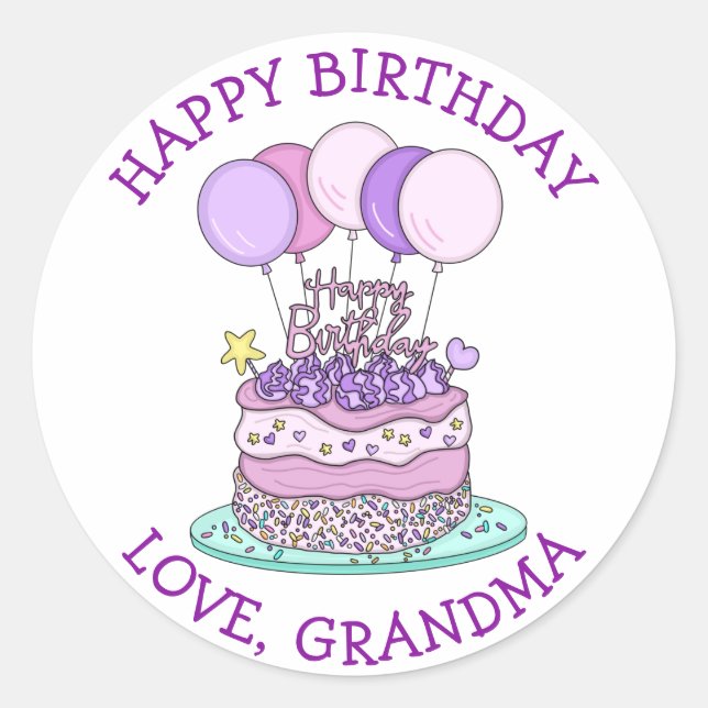 Sticker Rond Jusqu'à et de l'anniversaire (Devant)