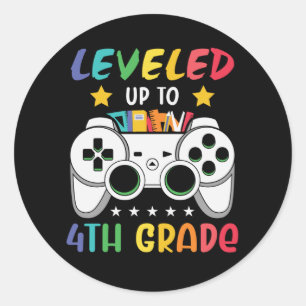 Sticker Rond Jusqu'à la 4e année de retour à l'école gamer 