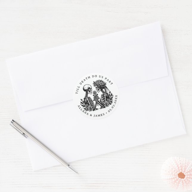 Sticker Rond Jusqu'à la mort, faisons-nous partie gothique (Enveloppe)