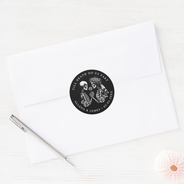 Sticker Rond Jusqu'à la mort, faisons-nous partie gothique (Enveloppe)