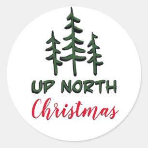Sticker Rond Jusqu'à Noël Nord verdure rustique